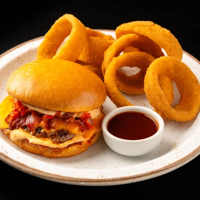 Spicy Burger+Anéis de Cebola