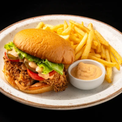 Chicken Burger com Fritas